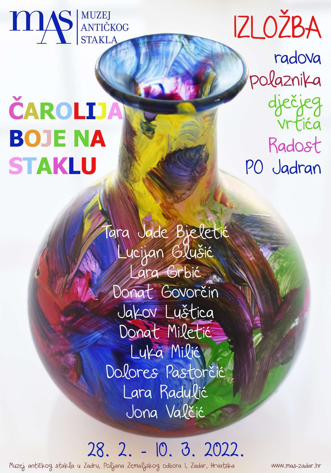 ČAROLIJA BOJE NA STAKLU Izložba radova polaznika dječjeg vrtića Radost PO Jadran