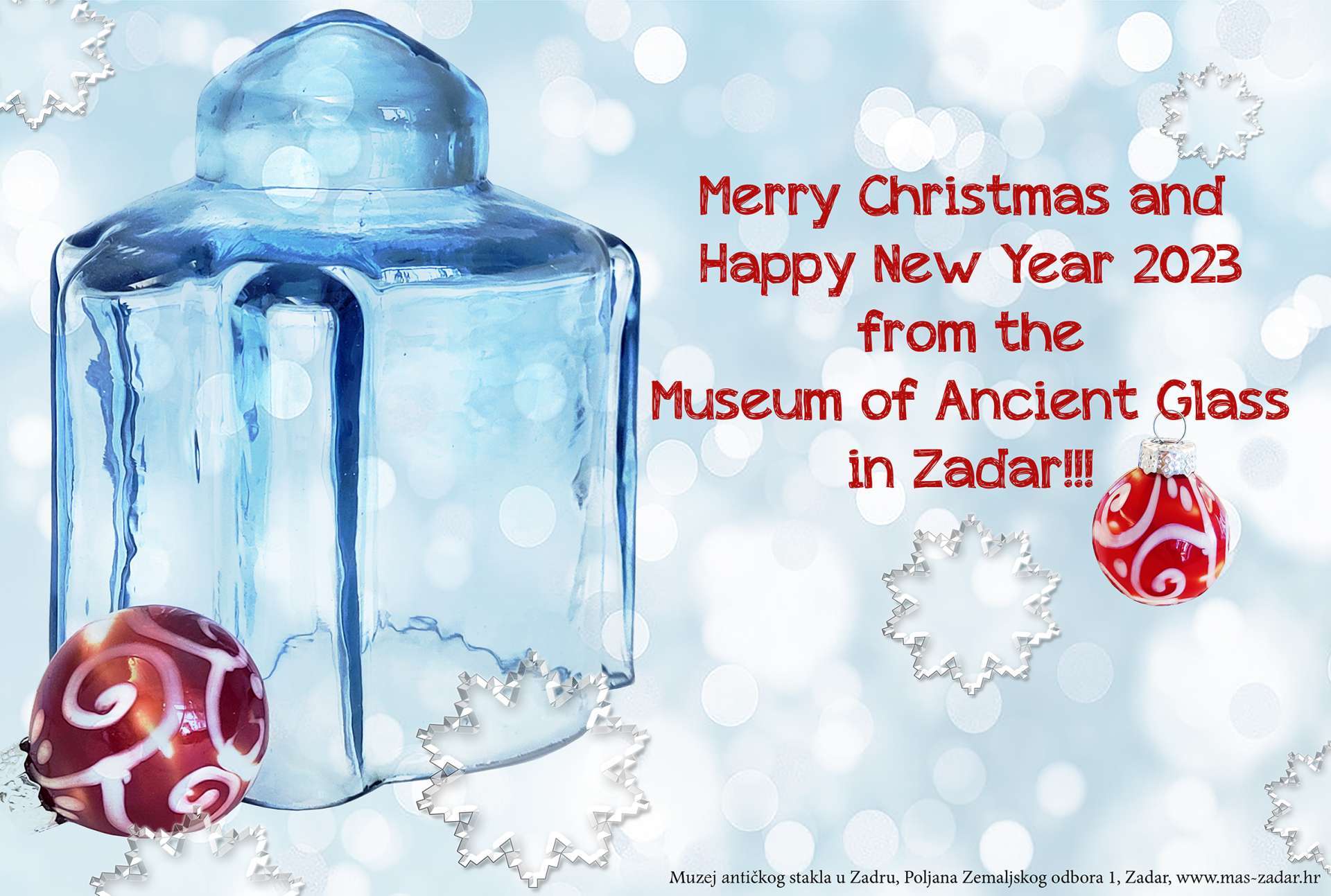 Merry Christmas and Happy New Year 2023 from the Museum of Ancient Glass in Zadar