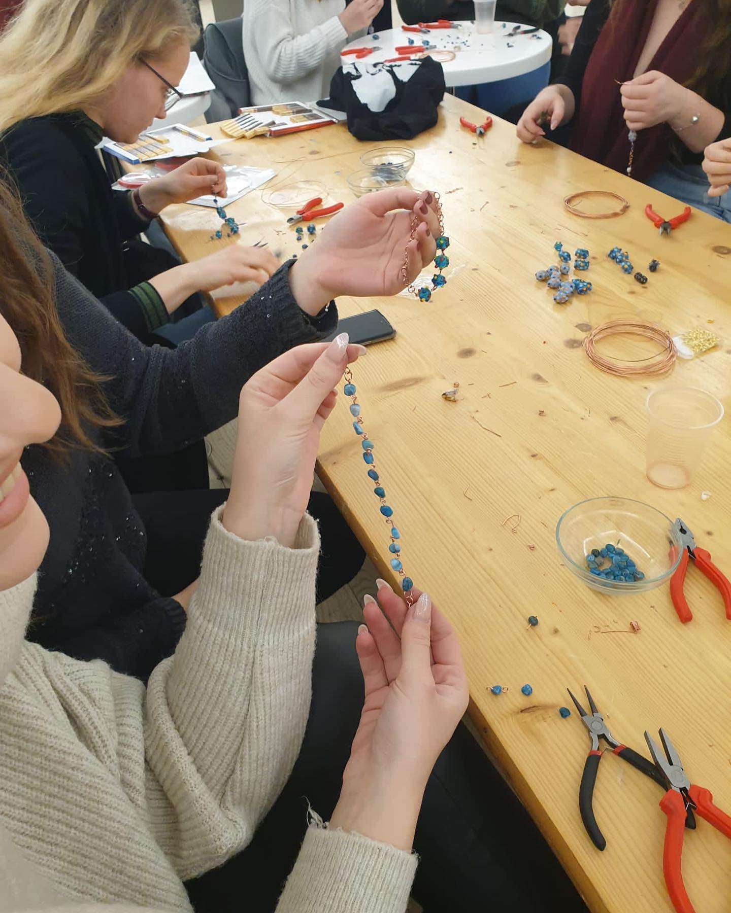 Glass bead and wire jewelry making workshop