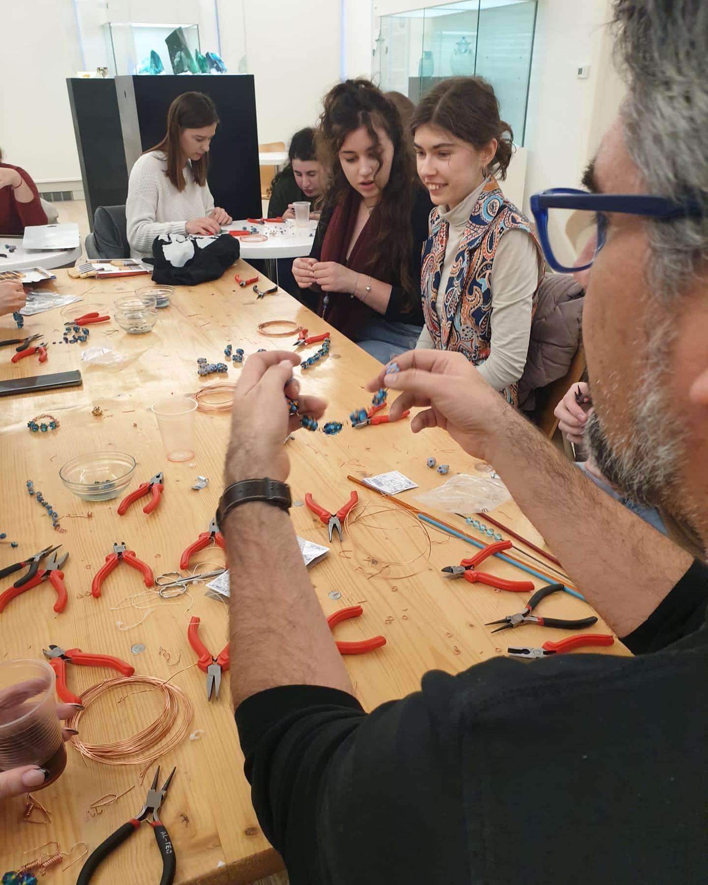 Glass bead and wire jewelry making workshop