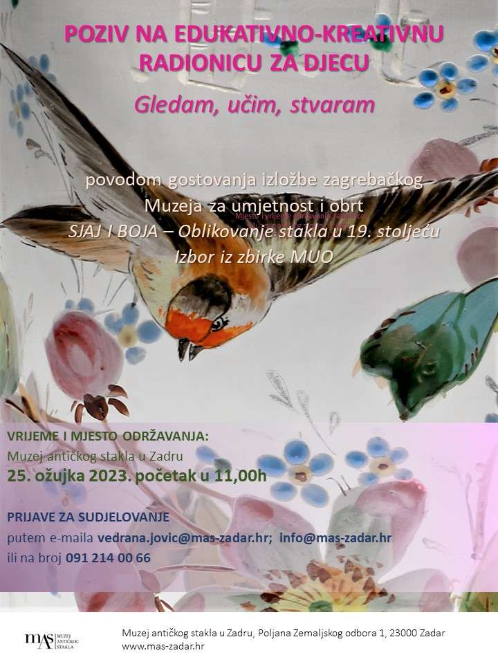 POZIV NA EDUKATIVNO-KREATIVNU RADIONICU ZA DJECU "GLEDAM, UČIM, STVARAM"